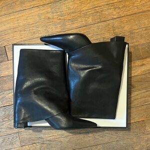 Black Leather Knee-High Boots